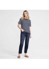 LANDS' END High Waist Starfish Straight Fit Knit Denim 7/8-Schlupfjeans, Damen, size: regular, Blau, Elasthan/Baumwoll-Mischung/Polyester-Mischung, by Lands' End