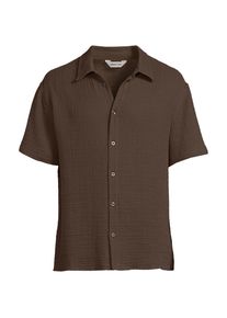 LANDS' END Doppellagiges Kurzarm-Hemd f&uuml;r Herren, Herren, size: regular, Braun, by Lands' End