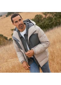 LANDS' END Daunen-Steppjacke mit Kapuze f&uuml;r Herren, Herren, size: regular, Grau, Polyester/Nylon/Daunen, by Lands' End