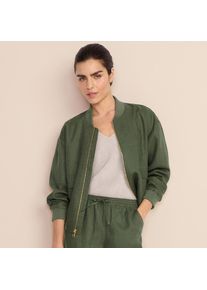 LANDS' END Leinen-Bomberjacke f&uuml;r Damen, Damen, size: regular, Gr&uuml;n, Leinen, by Lands' End