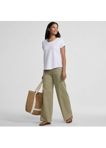 LANDS' END Shirt aus Baumwolle/Modal-Mix mit Ballett-Ausschnitt f&uuml;r Damen, Damen, size: regular, Wei&szlig;, Baumwolle Modal, by Lands' End