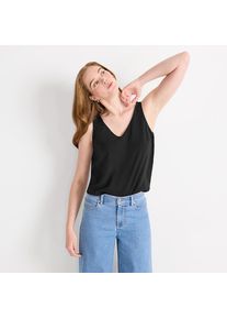 LANDS' END Creaseless Top mit V-Ausschnitt f&uuml;r Damen, Damen, size: regular, Schwarz, Polyester, by Lands' End
