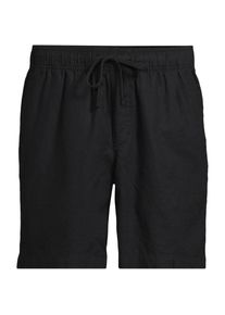 LANDS' END Soft Ease Shorts mit Dehnbund aus Leinenmix f&uuml;r Herren, 18 cm, Herren, size: regular, Schwarz, Leinen/Baumwoll-Mischung, by Lands' End