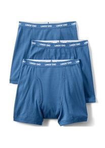 LANDS' END Baumwoll-Boxershorts f&uuml;r Herren (3er-Set), Herren, size: regular, Blau, Baumwolle, by Lands' End