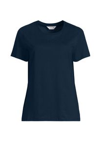 LANDS' END Supima T-Shirt mit Rundhalsausschnitt in Petite-Gr&ouml;&szlig;e f&uuml;r Damen, Damen, size: petite, Blau, Baumwolle, by Lands' End