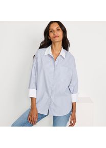 LANDS' END Langarm-Hemdbluse f&uuml;r Damen, Damen, size: regular, Blau, Baumwolle/Polyester-Mischung, by Lands' End