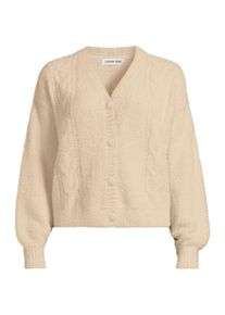 LANDS' END Zopfmuster-Cardigan aus Wimperngarn f&uuml;r Damen, Damen, size: regular, Elfenbein, Nylon, by Lands' End