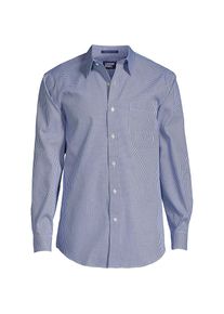 CLASSIC FIT Gemustertes, b&uuml;gelleichtes Pinpointhemd f&uuml;r Herren, Herren, size: regular, Blau, Baumwolle, by Lands' End