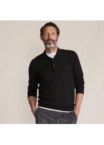 LANDS' END Merino-Polopullover f&uuml;r Herren, Herren, size: regular, Schwarz, Wolle, by Lands' End