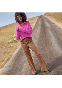 LANDS' END Breitcord-Hose High Waist mit weitem Bein f&uuml;r Damen in Petite-Gr&ouml;&szlig;e, Damen, size: petite, Braun, Baumwoll-Mischung, by Lands' End