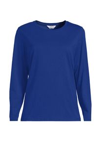 LANDS' END Lang&auml;rmeliges Supima-Shirt mit Rundausschnitt f&uuml;r Damen, Damen, size: regular, Blau, by Lands' End