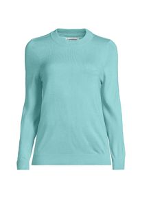 LANDS' END CashTouch Rundhalspullover f&uuml;r Damen, Damen, size: regular, Gr&uuml;n, Polyacryl, by Lands' End