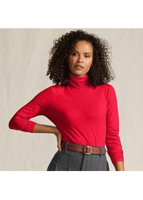 LANDS' END Rollkragenshirt aus Baumwoll/Modalmix, Damen, size: regular, Rot, Baumwolle/Elasthan/Baumwolle Modal, by Lands' End