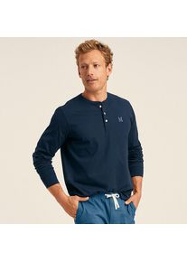 LANDS' END Super-T Langarm-Henleyshirt f&uuml;r Herren, Classic Fit, Herren, size: regular, Blau, Baumwolle, by Lands' End