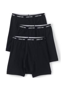 LANDS' END Baumwoll-Boxershorts f&uuml;r Herren (3er-Set), Herren, size: regular, Schwarz, Baumwolle, by Lands' End