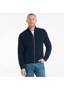 LANDS' END Drifter Cardigan mit Rei&szlig;verschluss, Herren, size: regular, Blau, Baumwolle, by Lands' End