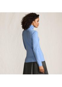 LANDS' END Rollkragenshirt aus Baumwoll/Modalmix in Petite-Gr&ouml;&szlig;e, Damen, size: petite, Blau, Baumwolle/Elasthan/Baumwolle Modal, by Lands' End