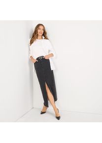 LANDS' END Soft Denim Maxirock f&uuml;r Damen in Petite-Gr&ouml;&szlig;e, Damen, size: petite, Schwarz, Baumwolle/Baumwoll-Mischung, by Lands' End