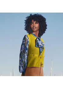 LANDS' END &Auml;rmellose Rippstrick-Weste f&uuml;r Damen, Damen, size: regular, Gr&uuml;n, Baumwolle, by Lands' End