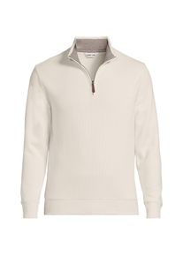 LANDS' END Rei&szlig;verschluss-Pullover aus Bedford-Ripp f&uuml;r Herren, Herren, size: regular, Elfenbein, Baumwolle, by Lands' End