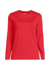 LANDS' END Supima-Shirt, Langarm in Plus-Gr&ouml;&szlig;e, Damen, size: plus, Rot, Baumwolle, by Lands' End
