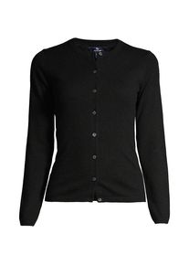 LANDS' END Kaschmir-Cardigan mit rundem Ausschnitt in Plus-Gr&ouml;&szlig;e, Damen, size: plus, Schwarz, Kaschmir, by Lands' End
