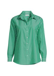 LANDS' END B&uuml;gelfreie Baumwoll-Bluse in Plus-Gr&ouml;&szlig;e, Damen, size: plus, Gr&uuml;n, Baumwolle, by Lands' End