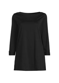 LANDS' END Langes Supima-Shirt mit U-Boot-Ausschnitt f&uuml;r Damen in Petite-Gr&ouml;&szlig;e, Damen, size: petite, Schwarz, by Lands' End