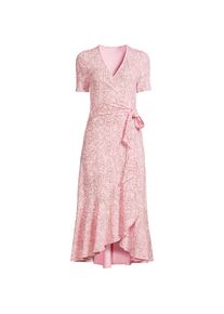 LANDS' END Wickelkleid aus Baumwoll/Modalmix mit kurzen &Auml;rmeln f&uuml;r Damen, Damen, size: regular, Pink, Elasthan/Baumwoll-Mischung/Synthetic-blend, by Lands' End