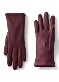 LANDS' END Lederhandschuhe mit Kaschmirfutter, Damen, size: regular, Rot, Kaschmir/Leder, by Lands' End