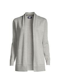 LANDS' END Offener Cardigan f&uuml;r Damen in Plus-Gr&ouml;&szlig;e, Damen, size: plus, Grau, Baumwolle, by Lands' End