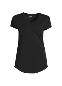 LANDS' END Shirt aus Baumwolle/Modal-Mix mit Ballett-Ausschnitt f&uuml;r Damen, Damen, size: regular, Schwarz, Baumwolle Modal, by Lands' End