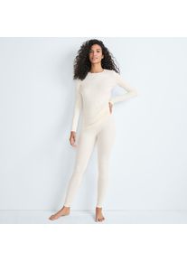 LANDS' END Stretch-THERMASKIN-Oberteil mit Rundhalsausschnitt f&uuml;r Damen, Damen, size: regular, Elfenbein, Elasthan/Polyester-Mischung, by Lands' End