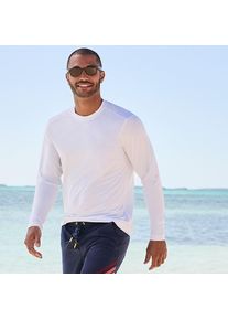 LANDS' END Langarm-Badeshirt f&uuml;r Herren, Herren, size: regular, Wei&szlig;, by Lands' End