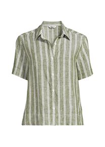 LANDS' END Premium Reinleinen-Hemd mit kurzen &Auml;rmeln f&uuml;r Damen in Plus-Gr&ouml;&szlig;e, Damen, size: plus, Gr&uuml;n, Leinen, by Lands' End