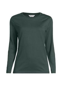 LANDS' END Lang&auml;rmeliges Supima-Shirt mit Rundausschnitt f&uuml;r Damen in Petite-Gr&ouml;&szlig;e, Damen, size: petite, Gr&uuml;n, by Lands' End