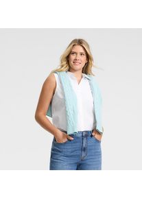 LANDS' END B&uuml;gelleichte &auml;rmellose Hemdbluse f&uuml;r Damen, Damen, size: regular, Wei&szlig;, Baumwolle, by Lands' End