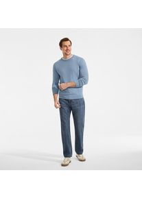 LANDS' END Merino-Rundhalspullover f&uuml;r Herren, Herren, size: regular, Blau, Wolle, by Lands' End