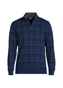 LANDS' END Rei&szlig;verschluss-Pullover aus Bedford-Ripp f&uuml;r Herren, Herren, size: regular, Blau, Baumwolle, by Lands' End