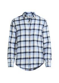 LANDS' END Flanellhemd Flagship, Classic Fit f&uuml;r Herren, Herren, size: regular, Blau, Baumwolle/Baumwoll-Mischung/Polyester-Mischung, by Lands' End