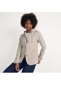 LANDS' END Strickblazer mit abnehmbarer Kapuze f&uuml;r Damen, Damen, size: regular, Elfenbein, Baumwoll-Mischung/Polyester-Mischung, by Lands' End