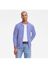 LANDS' END Wool Touch Cardigan mit Rei&szlig;verschluss f&uuml;r Herren, Herren, size: regular, Lila, Wolle/Polyester/Nylon, by Lands' End