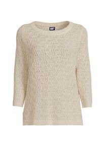 LANDS' END Pullover aus Leinenmix f&uuml;r Damen, Damen, size: regular, Elfenbein, Baumwolle/Leinen/Baumwoll-Mischung, by Lands' End