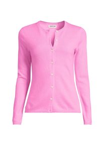 LANDS' END Kaschmir-Cardigan mit rundem Ausschnitt in Plus-Gr&ouml;&szlig;e, Damen, size: plus, Pink, Kaschmir, by Lands' End