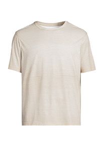 Supima Kurzarm-Shirt mit Rundhalsausschnitt f&uuml;r Herren, Herren, size: regular, Elfenbein, Baumwolle, by Lands' End