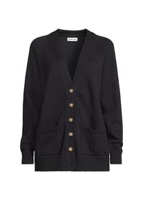 LANDS' END Relaxter V-Cardigan DRIFTER f&uuml;r Damen in Petite-Gr&ouml;&szlig;e, Damen, size: petite, Schwarz, Baumwolle, by Lands' End