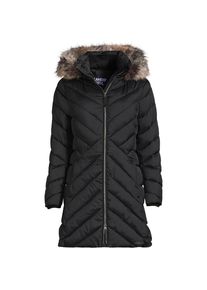LANDS' END Isolierter FeatherFree&trade; Kapuzenmantel mit Webpelzfutter in Plus-Gr&ouml;&szlig;e, Damen, size: plus, Schwarz, Polyester/Nylon, by Lands' End