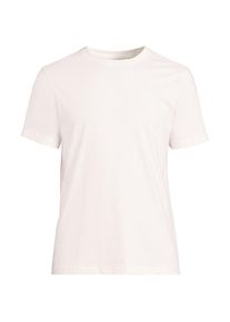 LANDS' END Supima Kurzarm-Shirt mit Rundhalsausschnitt f&uuml;r Herren, Herren, size: regular, Elfenbein, Baumwolle, by Lands' End