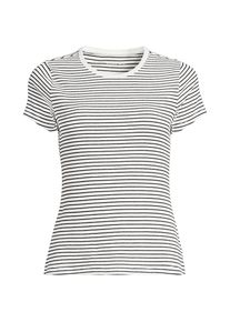 LANDS' END Rippshirt mit kurzen &Auml;rmeln f&uuml;r Damen, Damen, size: regular, Elfenbein, Elasthan/Baumwoll-Mischung, by Lands' End