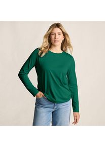 LANDS' END Supima-Shirt, Langarm in Petite-Gr&ouml;&szlig;e, Damen, size: petite, Gr&uuml;n, Baumwolle, by Lands' End